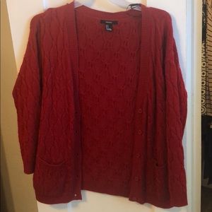 Forever 21 Red Cardigan